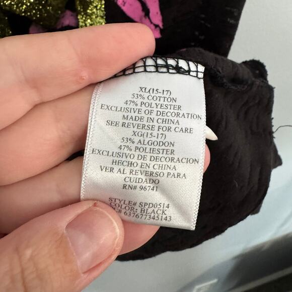 Rocker Girl Kiss Me I'm Irish Burnout Tee Shirt Juniors Size XL / 15 - 17 Black - Picture 6 of 7